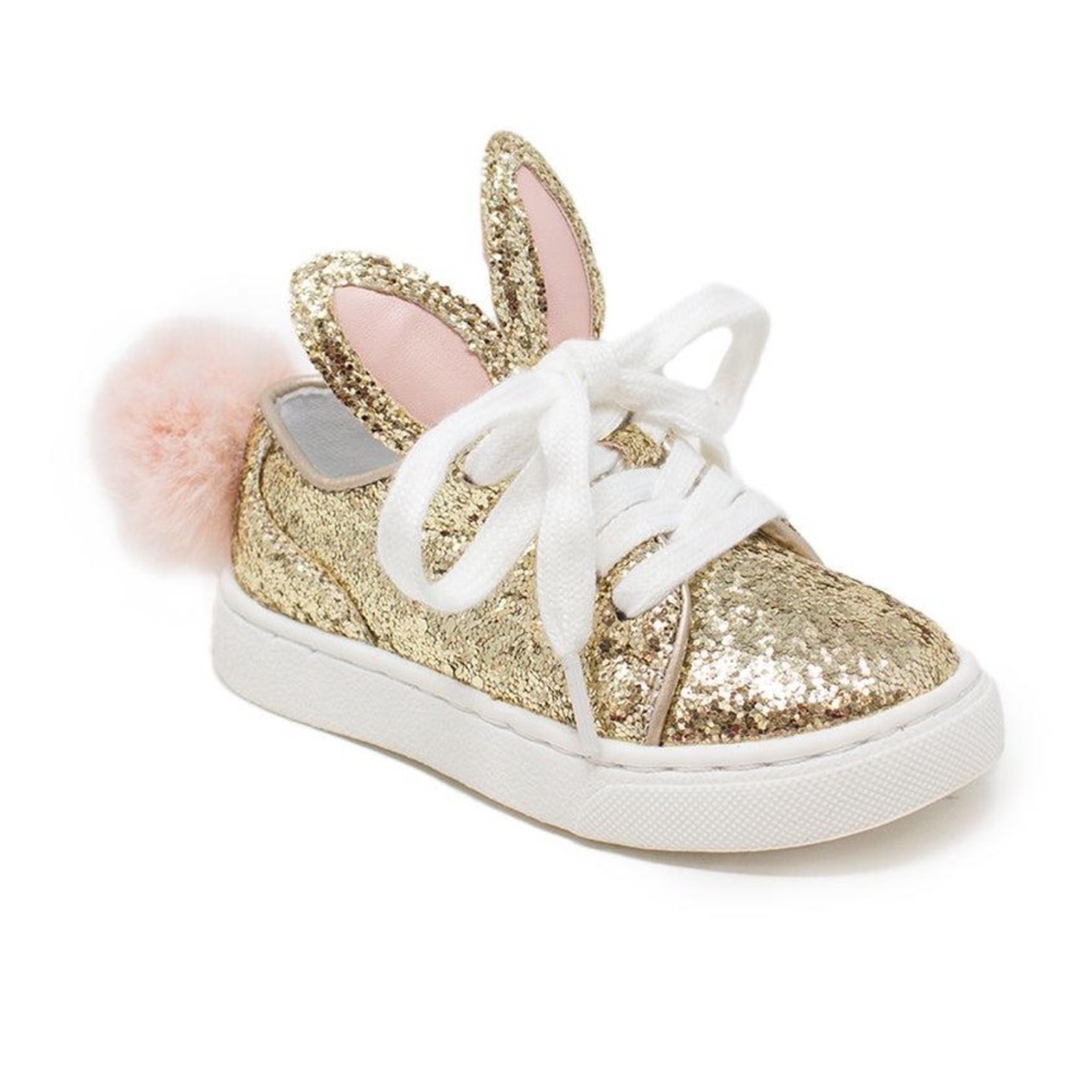 Gold Glitter Bunny Sneakers